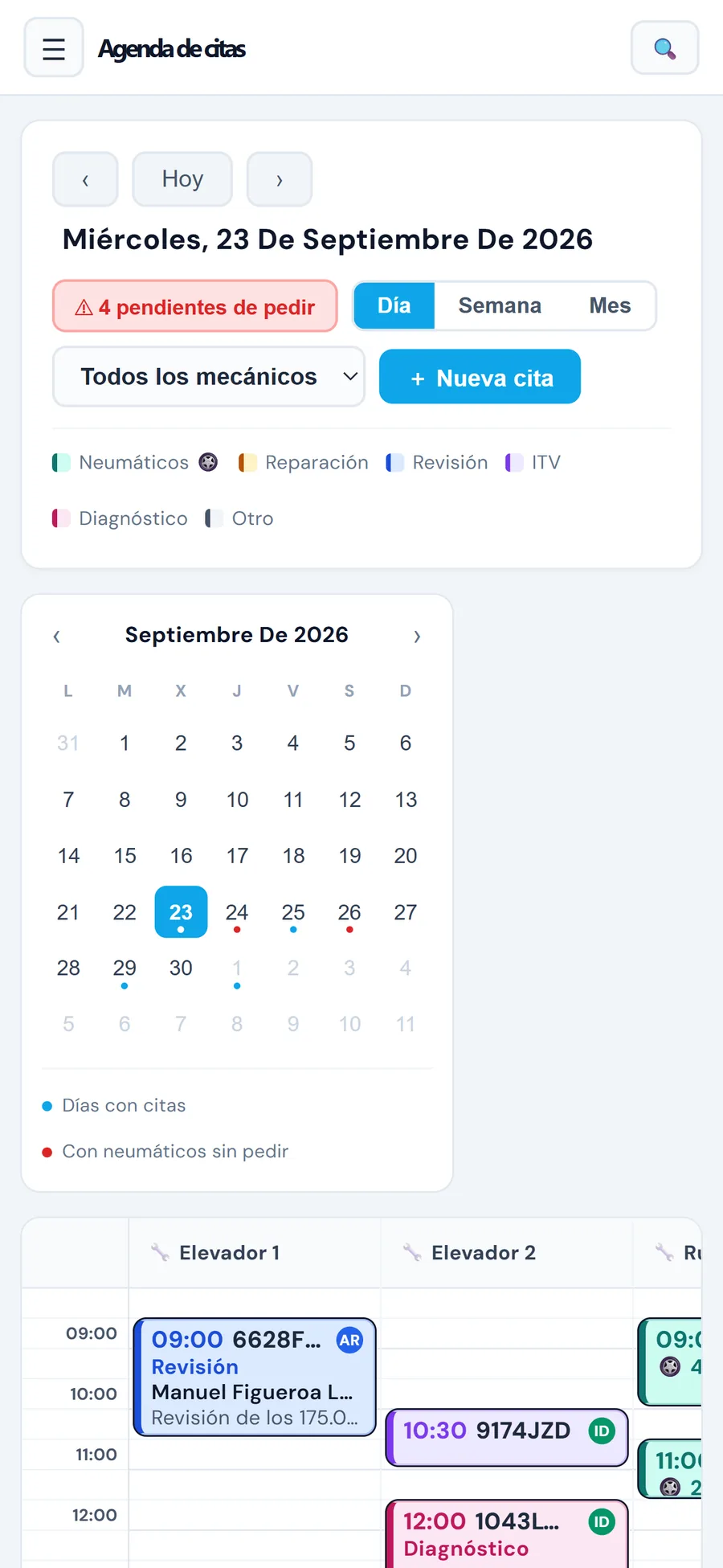 La agenda desde el móvil